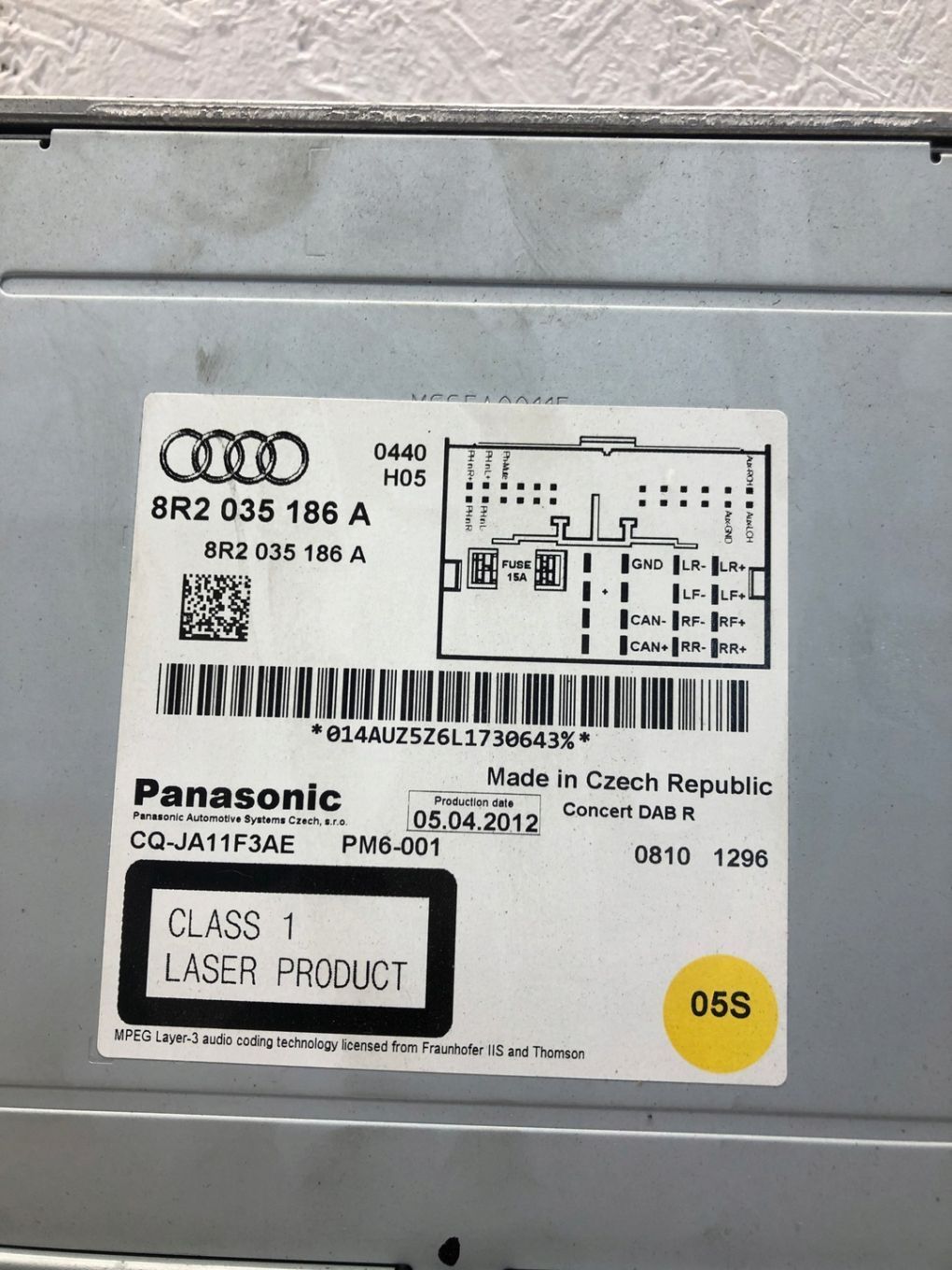 S5 A5 A4 B8 Q5 LIFT RADIO AUDI CONCERT 8R2035186A