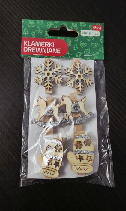 Klamerki drewniane świąteczne