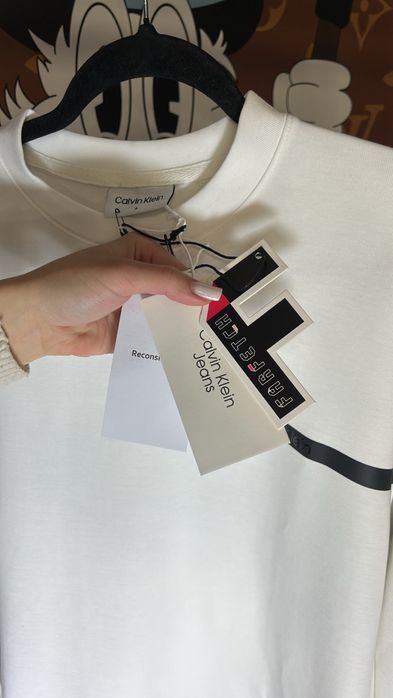 MEGA SALE -40% Мужской свитшот Кельвин Кляйн белая Кофта осень Лонгсли