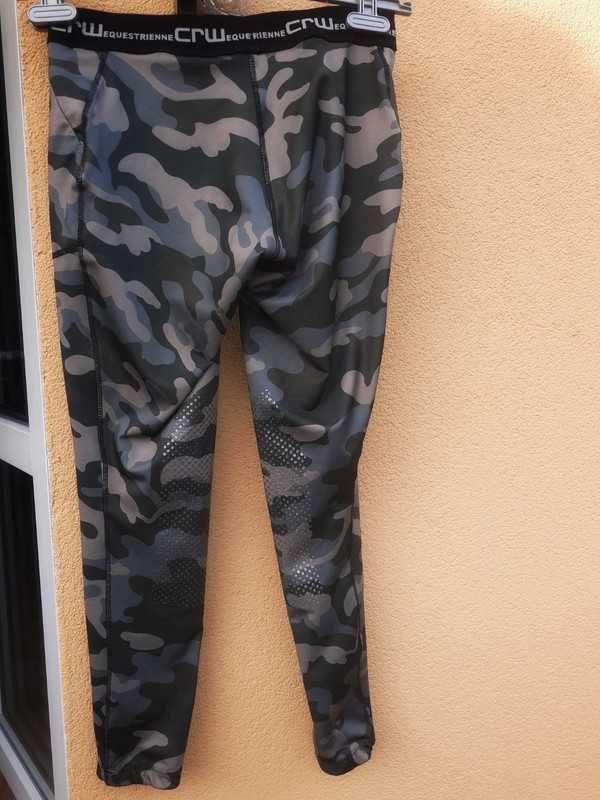 CRW equestrienne legginsy spodnie damskie jeździeckie moro-M,38