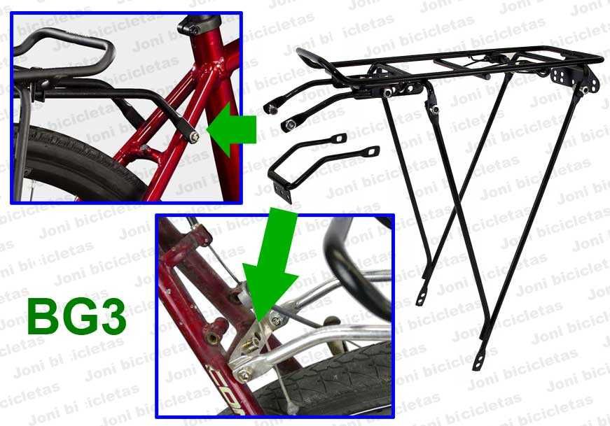 Bagageira/porta alforges de bicicleta (roda 26/28)