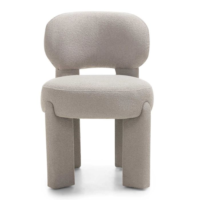 ZZ2142 - Krzesło tapicerowane Falone szarobeżowe, boucle