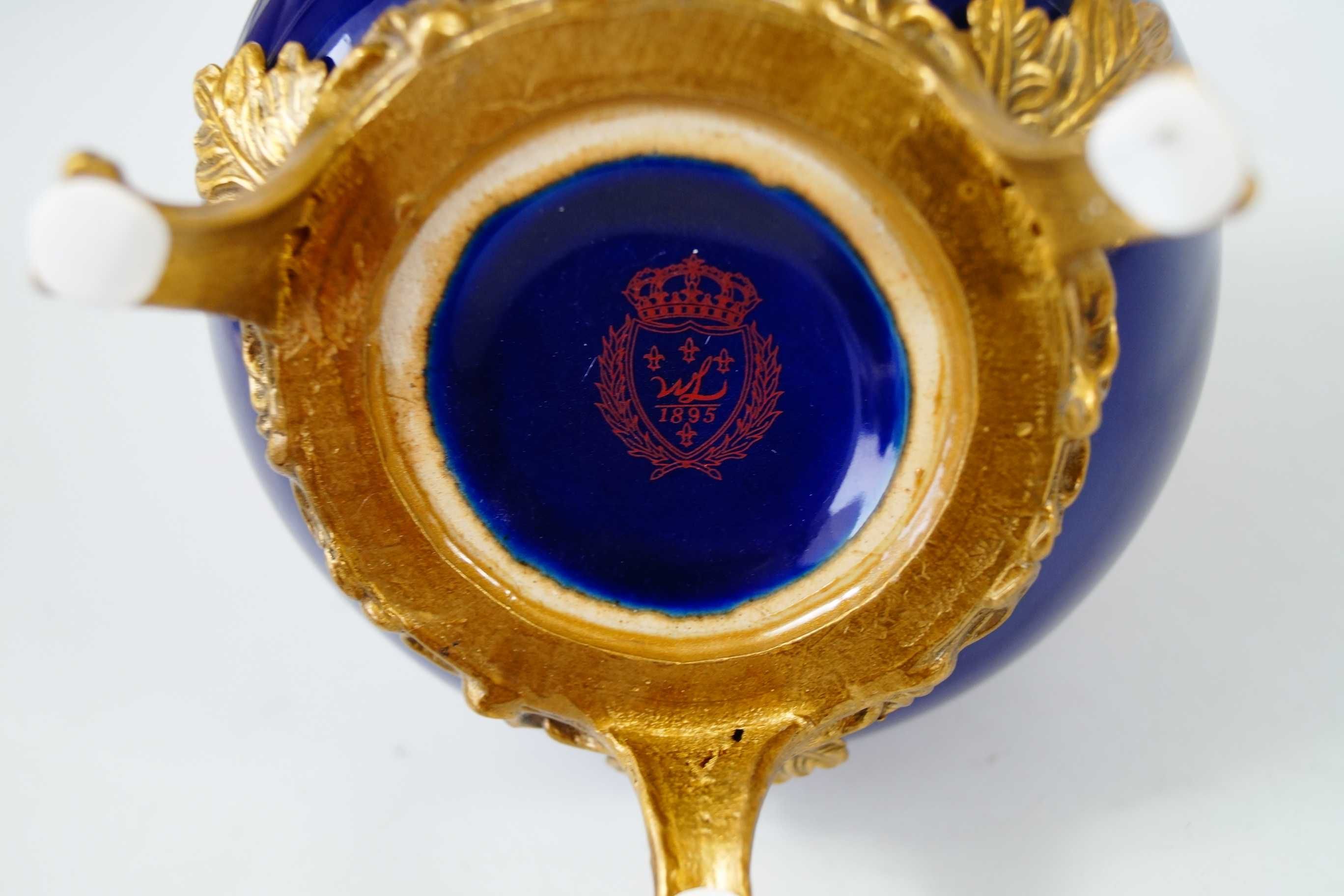 Dzbanek karafka porcelana + brąz kobaltowa