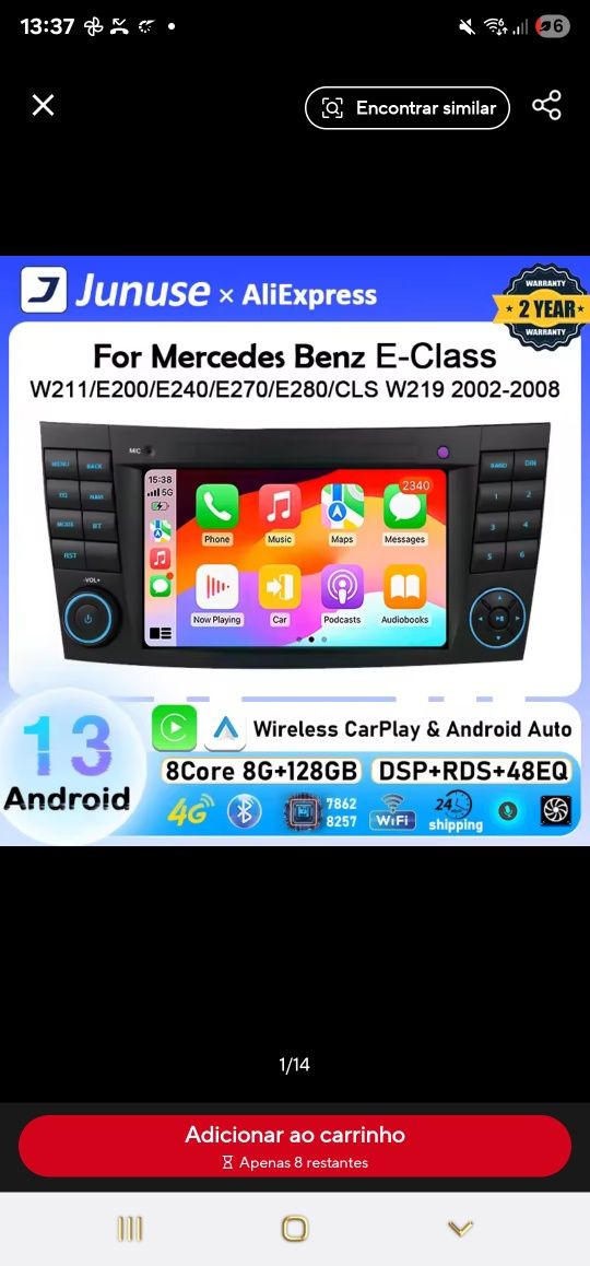 Autoradio android carplay mercedes w211