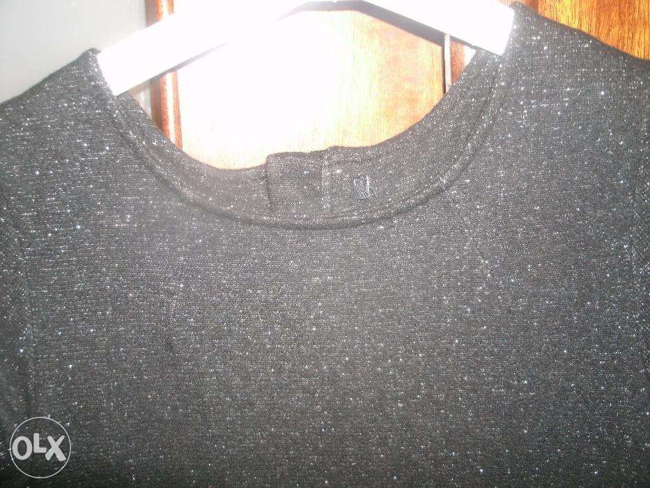Vestido preto de malha com brilho - 8 anos