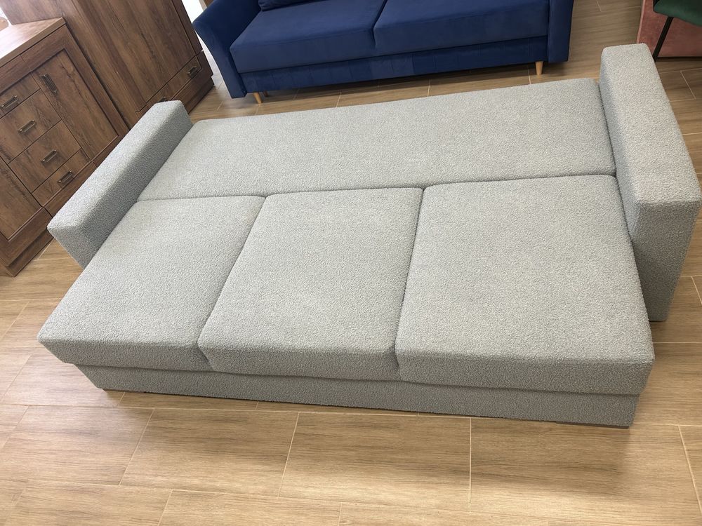 Kanapa, sofa z funkcją spania pojemnik na pościel Lux materiał baranek