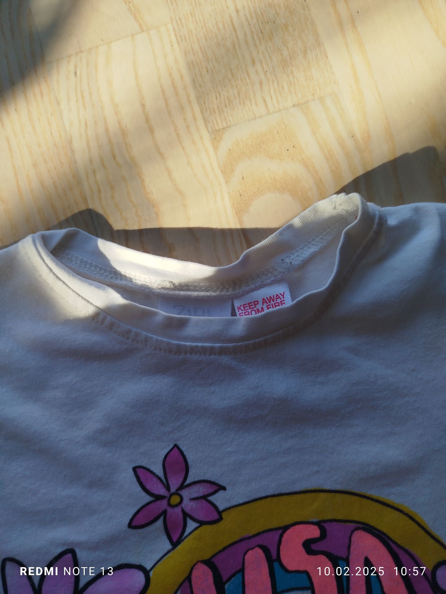 Bawełniana bluzka koszulka T-shirt z krótkim rękawem Zara 104 lato let