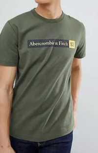 ABERCROMBIE & FITCH_T-shirt khaki z logo_S