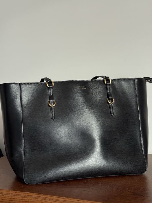 Натуральна шкіра чорна сумка Laurent Ralph Lauren