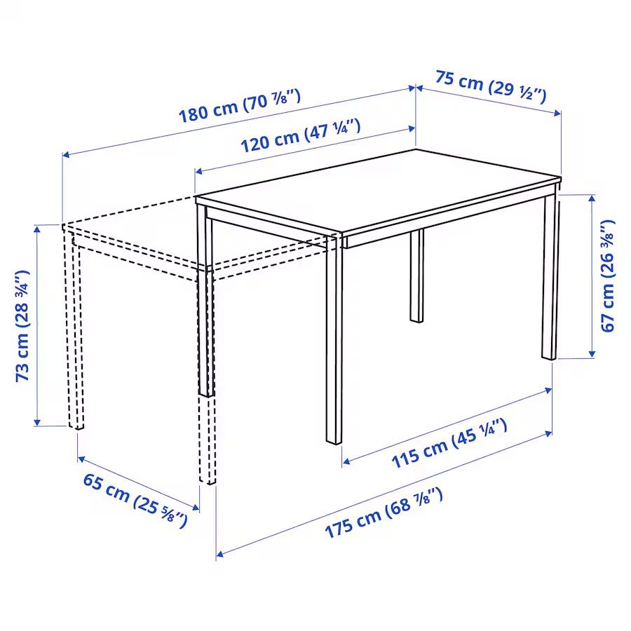 Mesa Branca nova extensivel - modelo Vangsta da IKEA