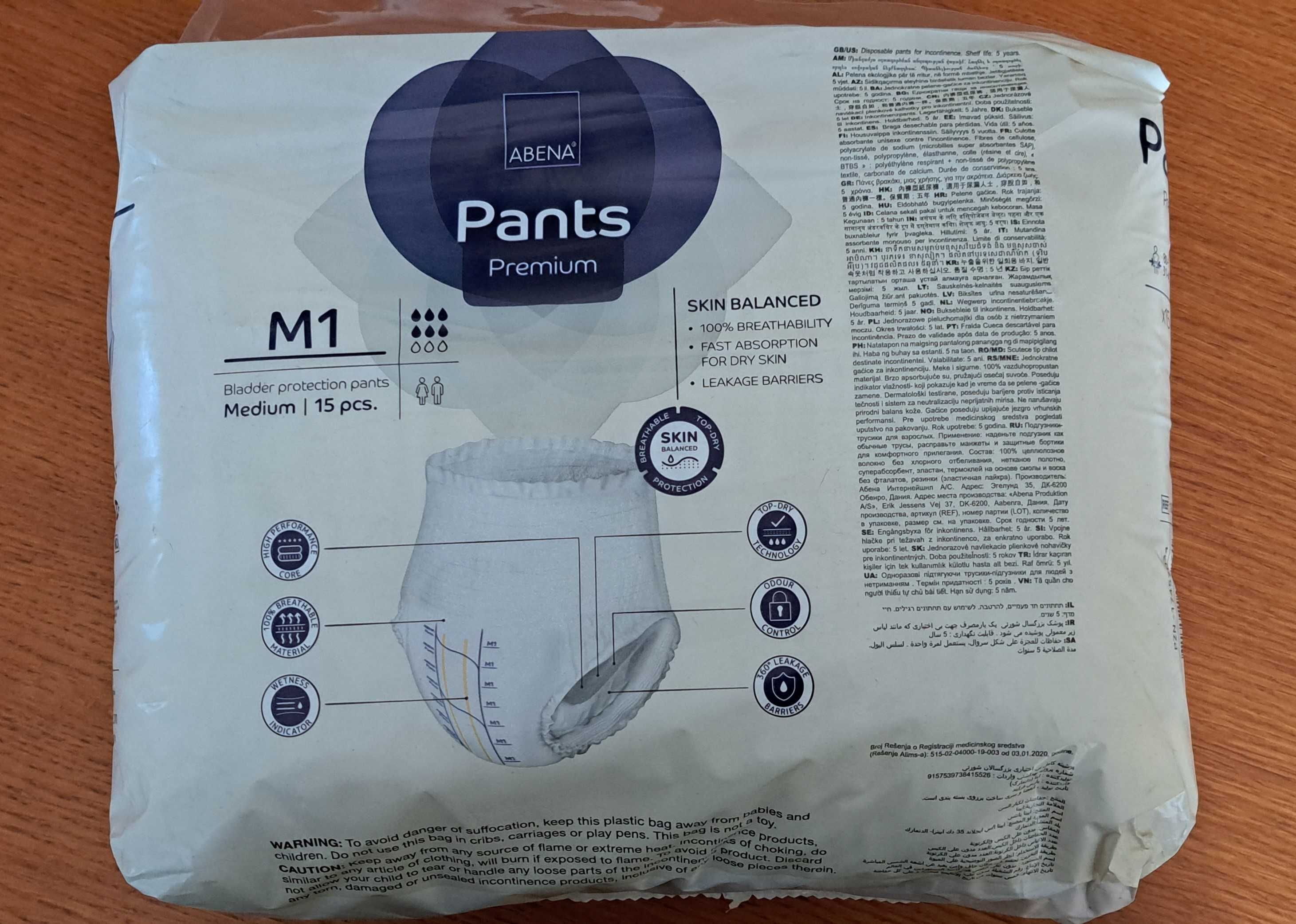11 x Pieluchomajtki Abena Pants Premium rozmiar M1