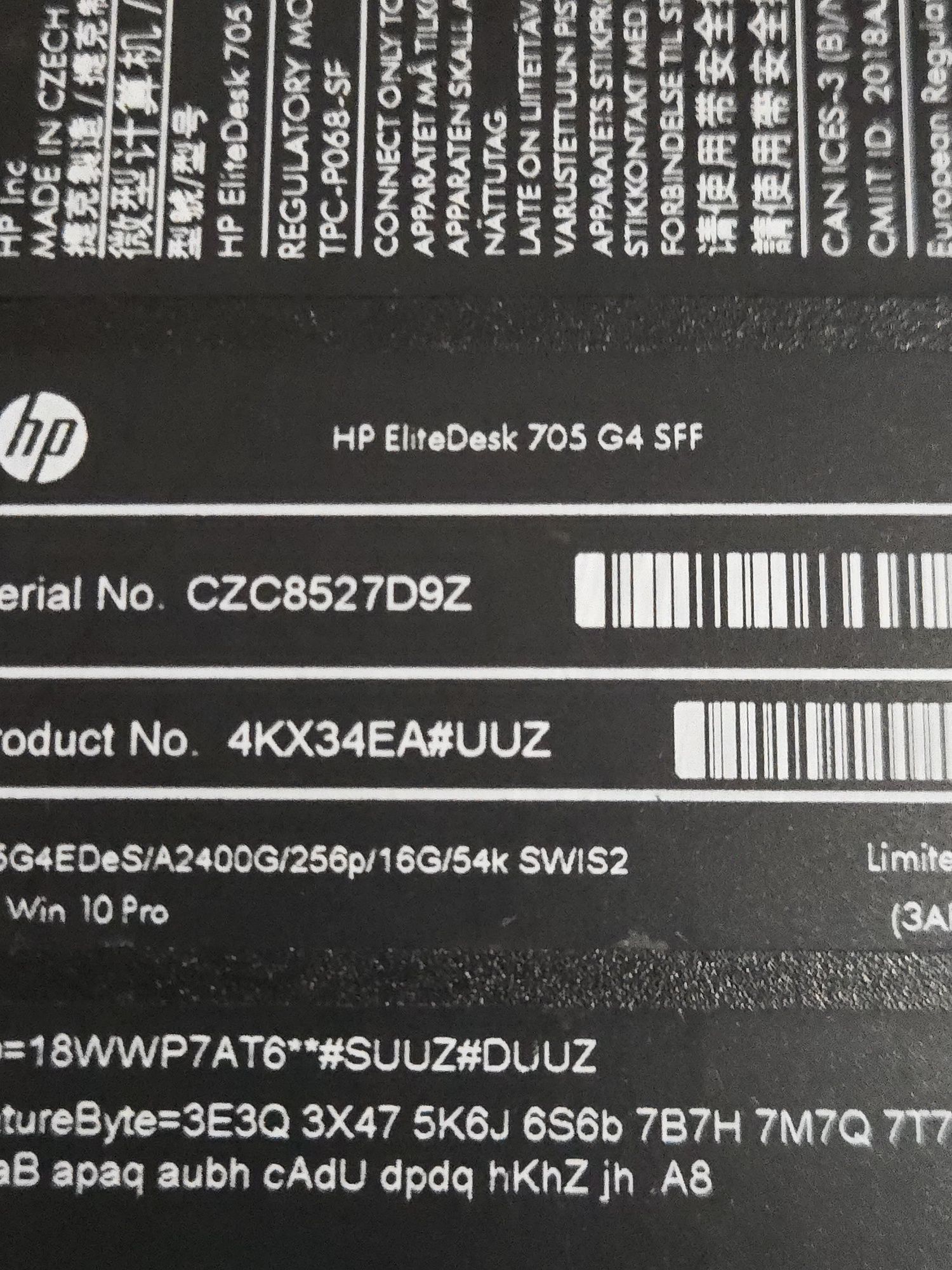 Hp Elitedesk 705 G4 Sff - Ryzen 2400g,16Gb Ddr4,Ssd M2,Nvidia  Gt 1030