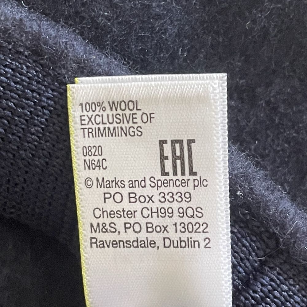 Kaszkiet M&S Marks&Spencer 100% wełna wool