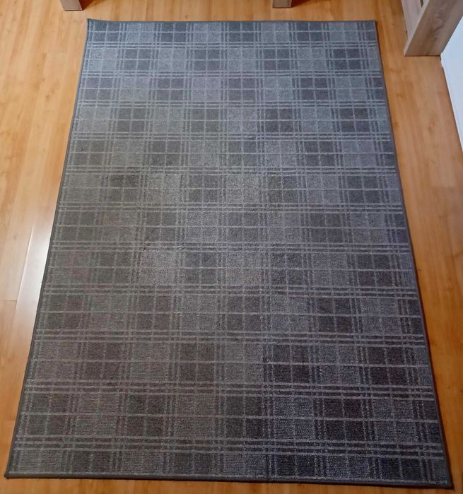 Dywan szary delikatna krata 150x210 cm