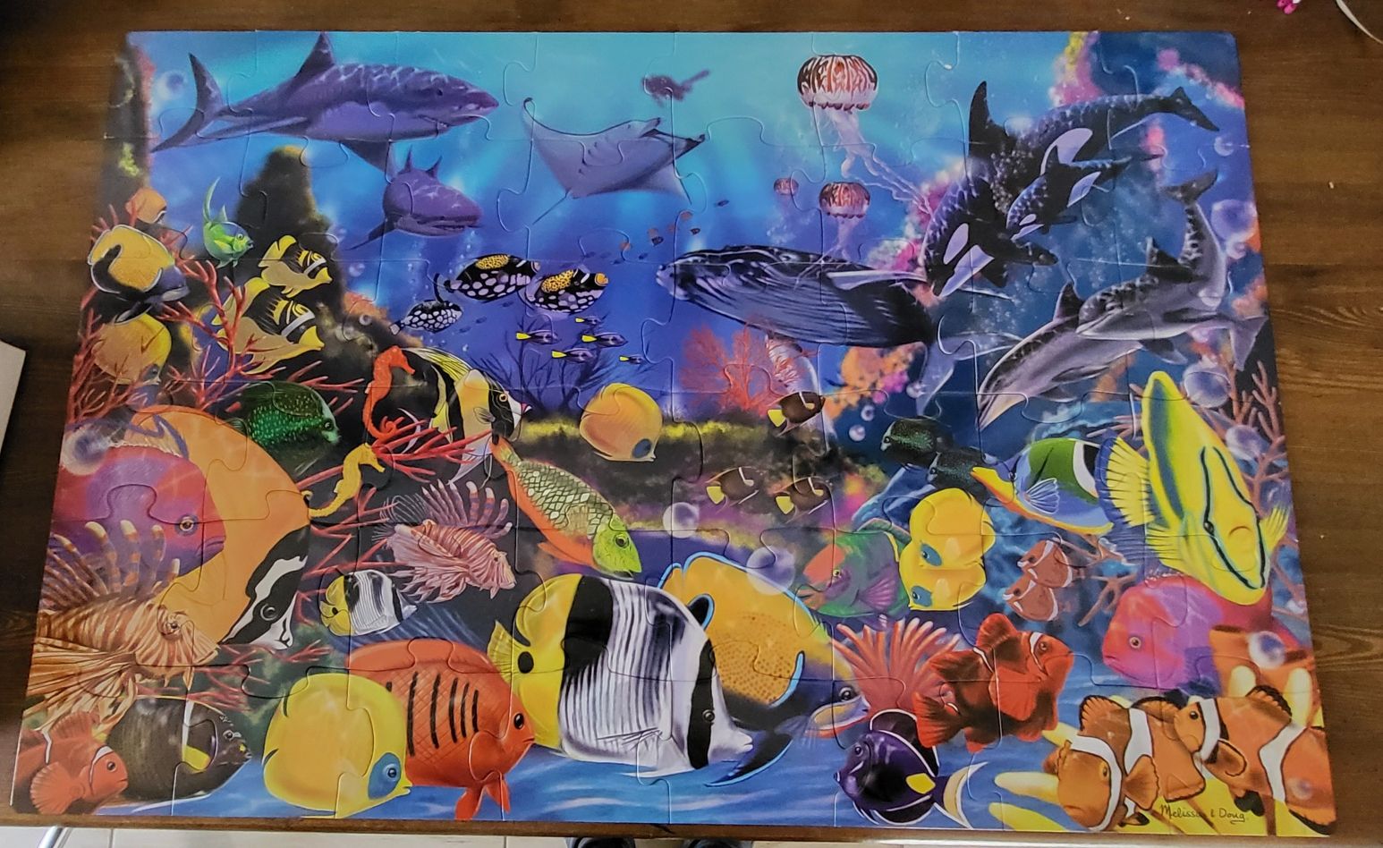 Duże puzzle podłogowe podwodny świat 48 elementów Melissa &Doug