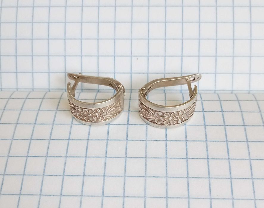 Вінтажні Сережки Срібло 875 проба. Зірочка. СССР