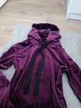Dres damski welurowy fioletowy r XS bluza i spodnie