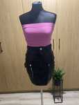 Cukierkowy róż bluzka top bez ramiaczek xs s m