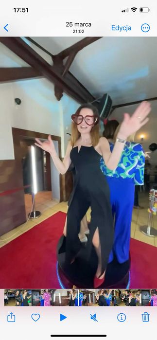 Fotobudka 360 HIT 2025 ciezki dym napis LOVE fontanny iskier dekoracja