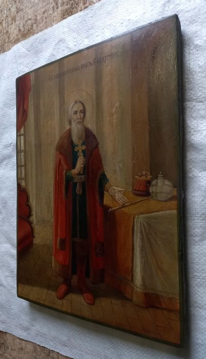 Старинная икона князь Владимир