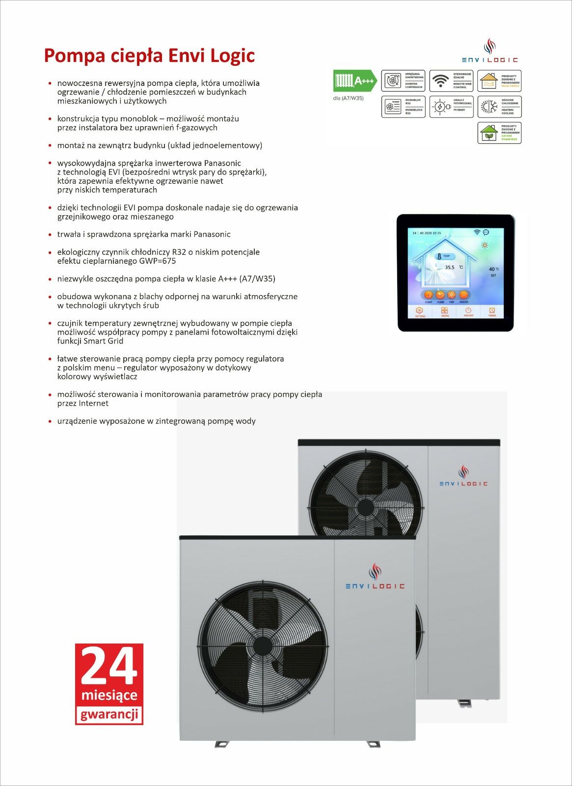 Pompa ciepła 8kW Envi Logic