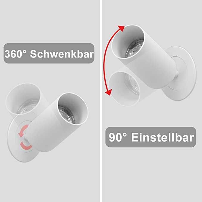 L87 reflektory sufitowe 360 LED GU10 białe 2szt PT