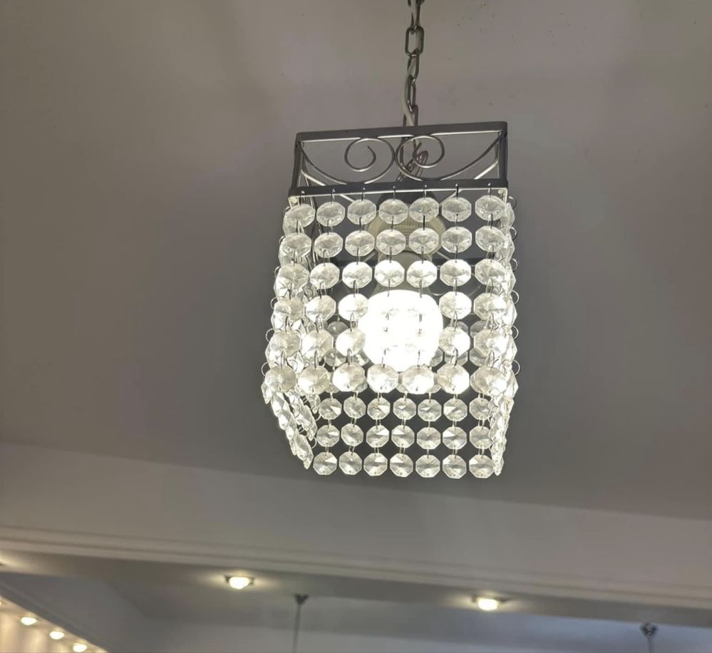 Lampa wisząca sufitowa Glamour z kryształkami Massive