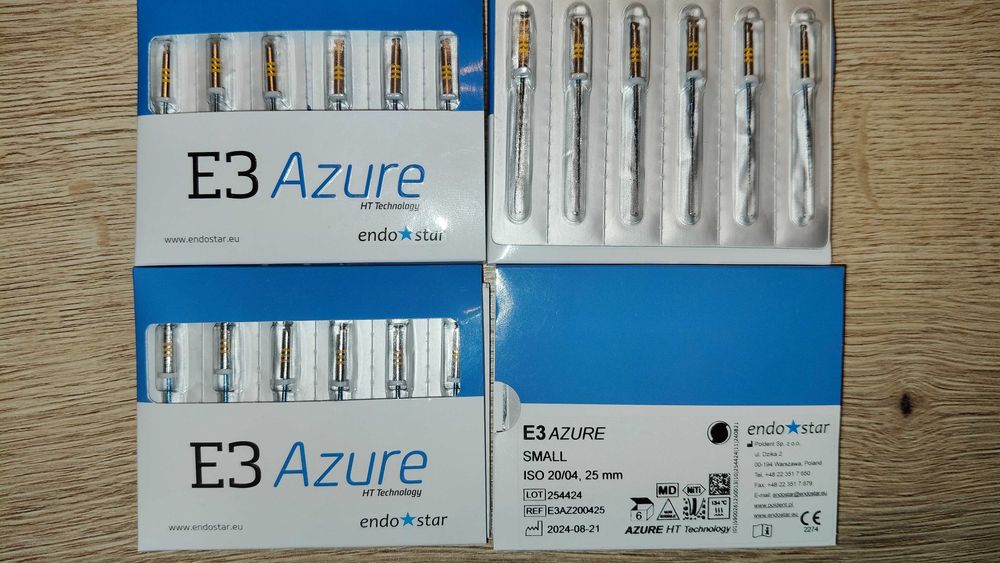 Pilniki maszynowe Stomatologia E3 Azure Small 20/04 Endostar Nowe !