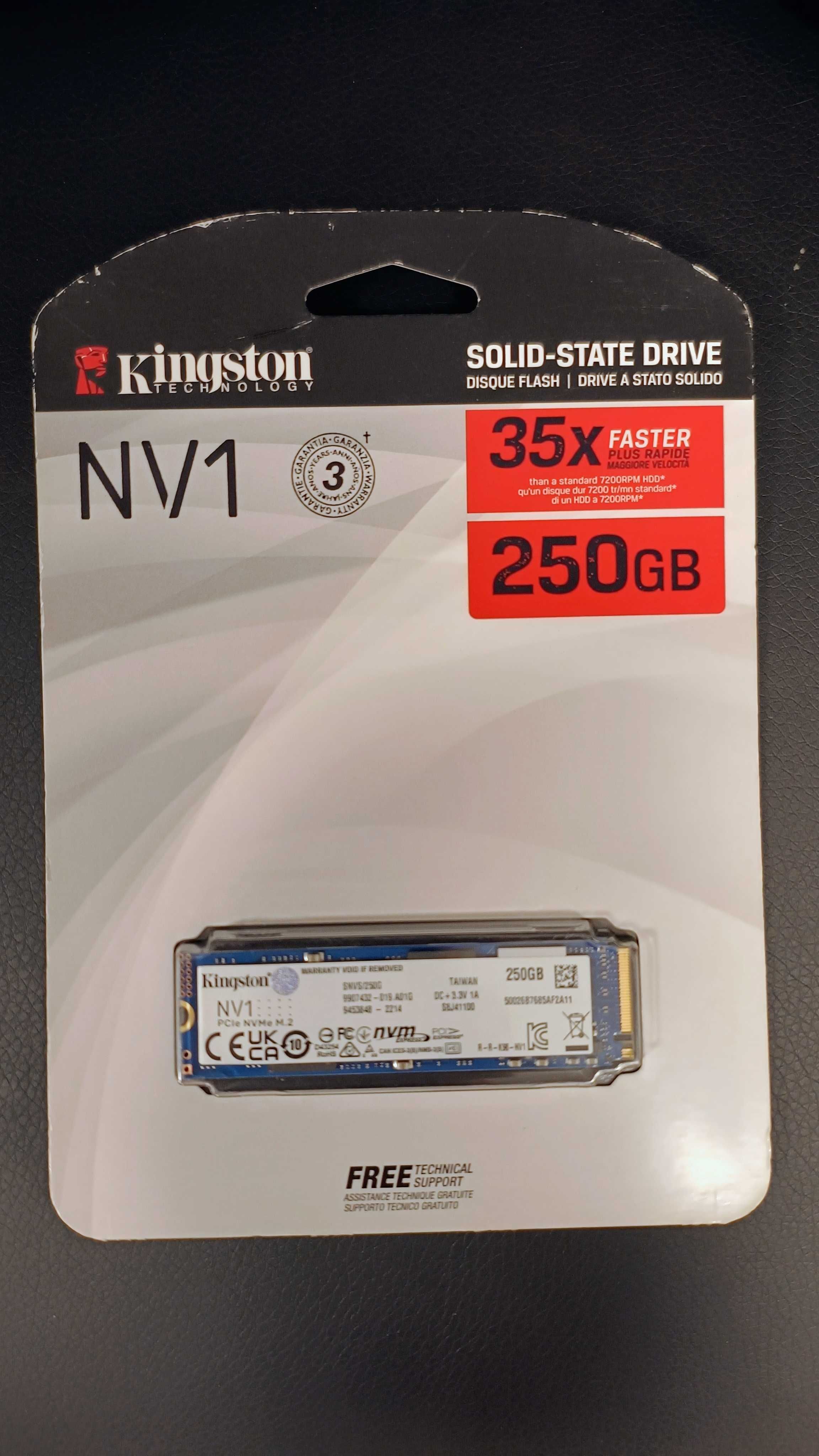 SSD диск Kingston NV1 250GB NVMe M.2 2280 PCIe 3.0 x4 (SNVS/250G