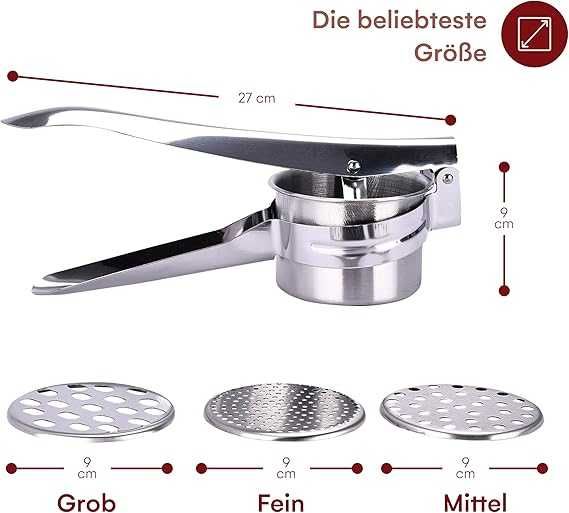 Kitchtic Prasa do ziemniaków ze stali nierdzewnej