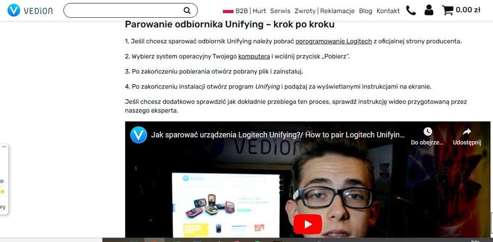 Klawiatura i mysz bezprzewodowa Logitech czarna MK270