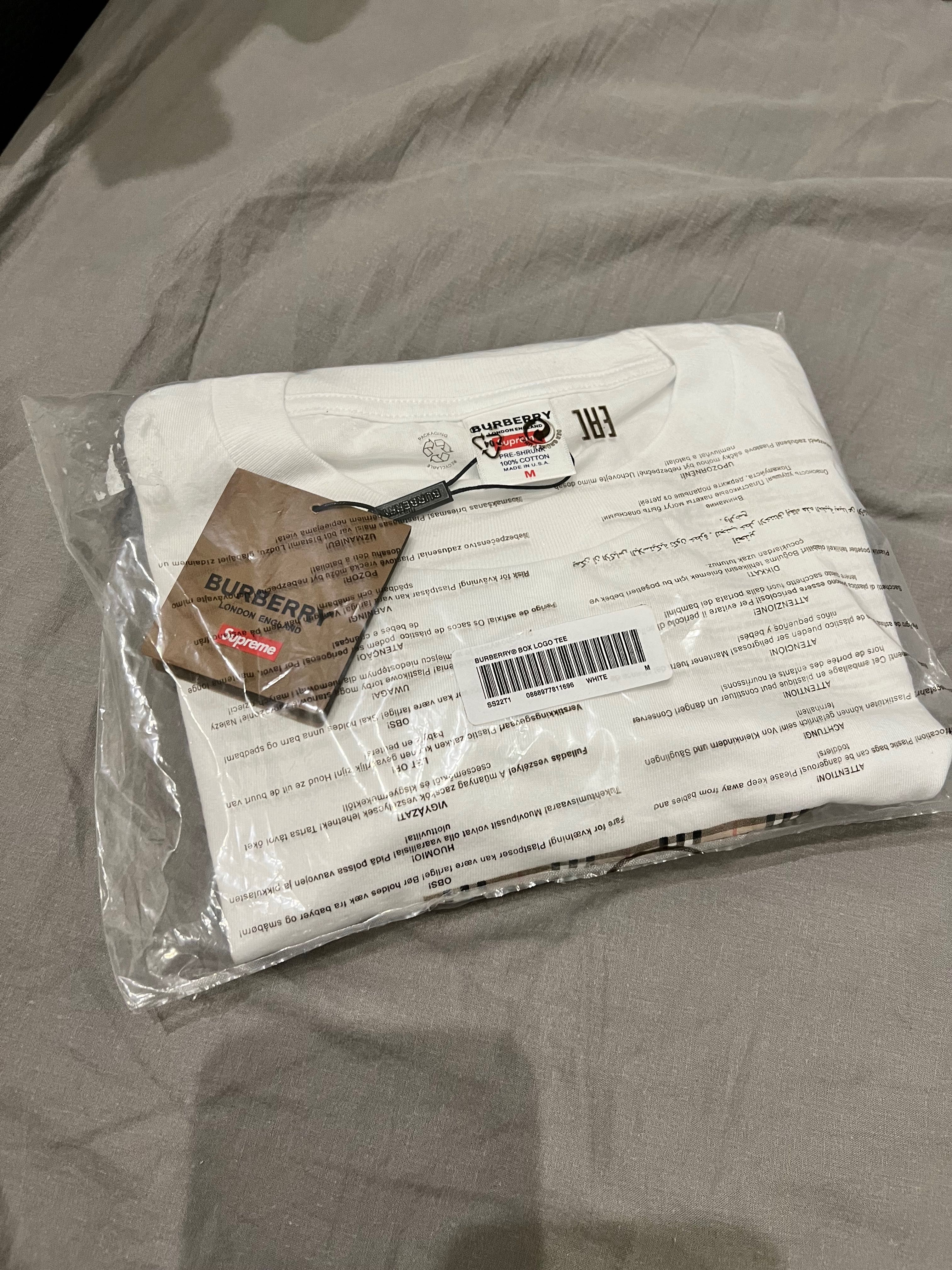 Koszulka Supreme x Burberry box logo biała Mka