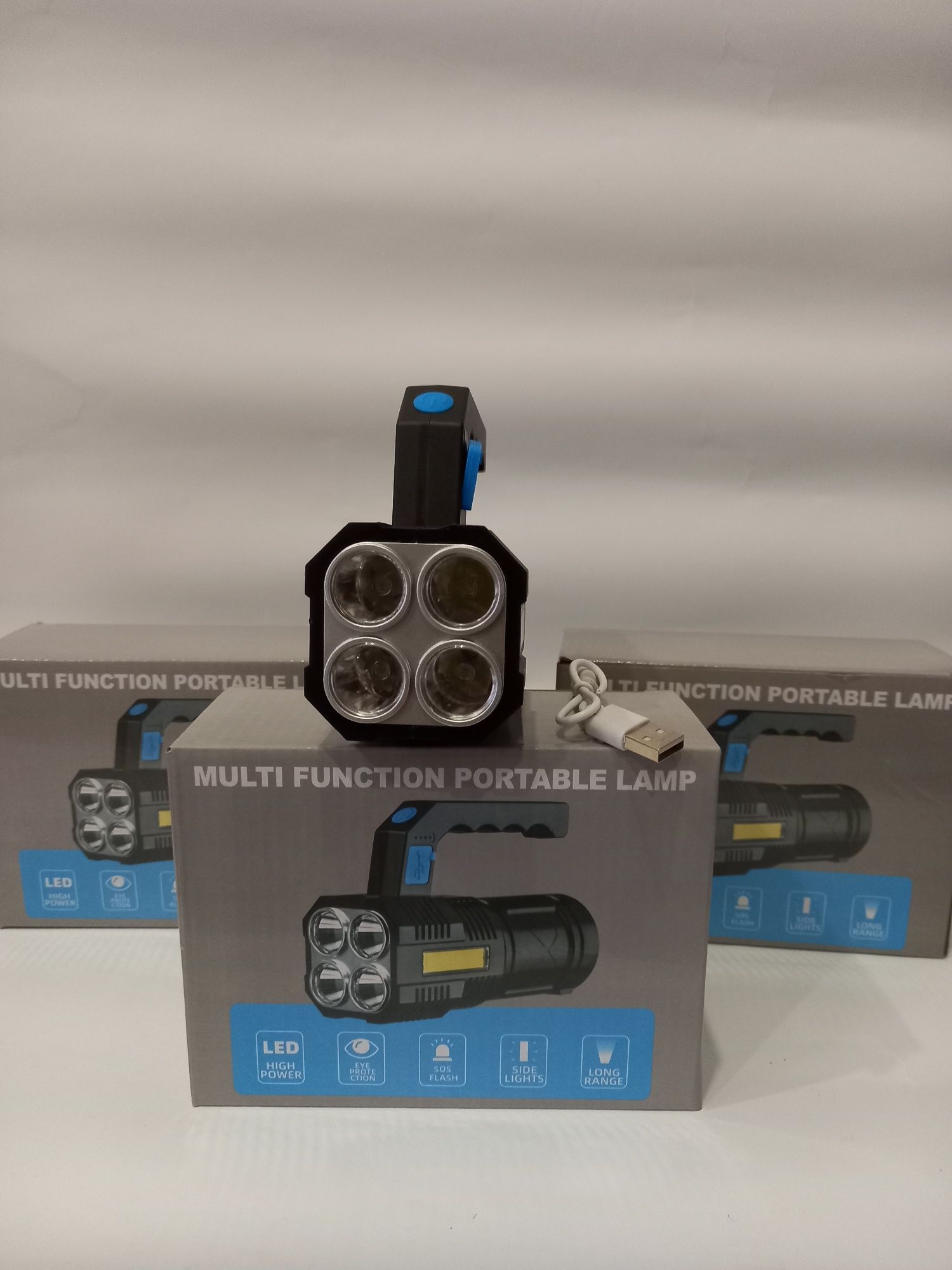 Ліхтарик, фонарик акумуляторний Multi function 4 режима led