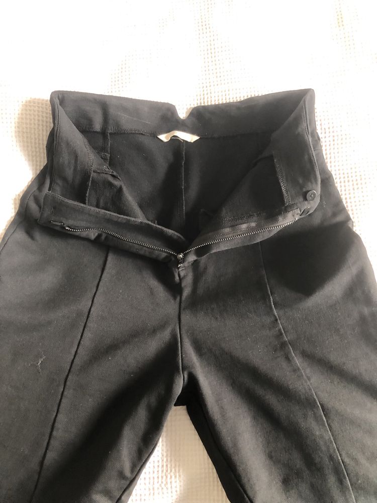 Czarne wysokie spodnie damskie h&m