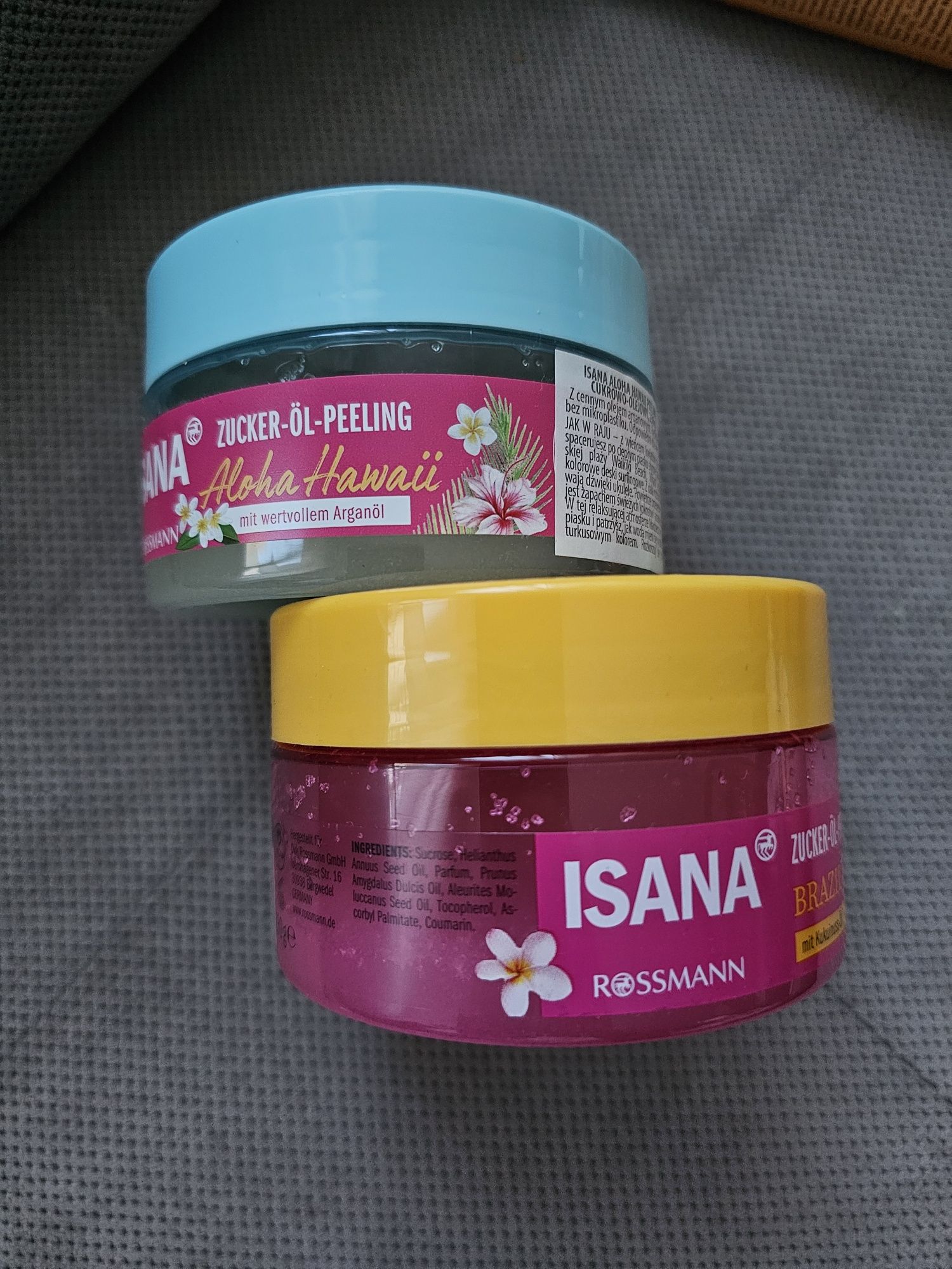 2x ISANA peeling cukrowo-olejowy Aloha Hawaii + Brazli Feeling 230g