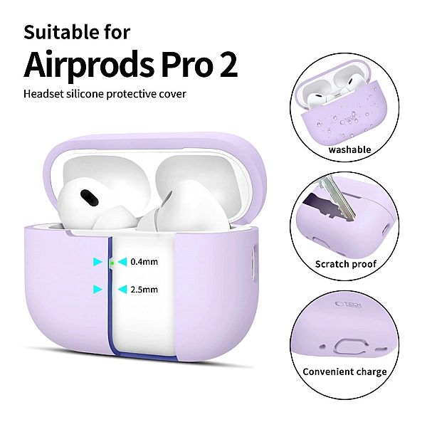 Tech-Protect Silicone Apple Airpods Pro 1 / 2 Lavender