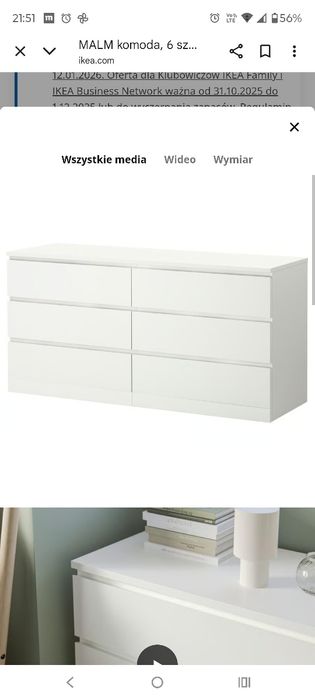 Komoda malm biała IKEA