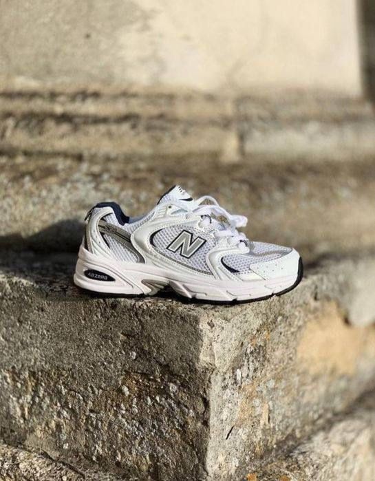 New balance 530 white navy silver кросівки жіночі