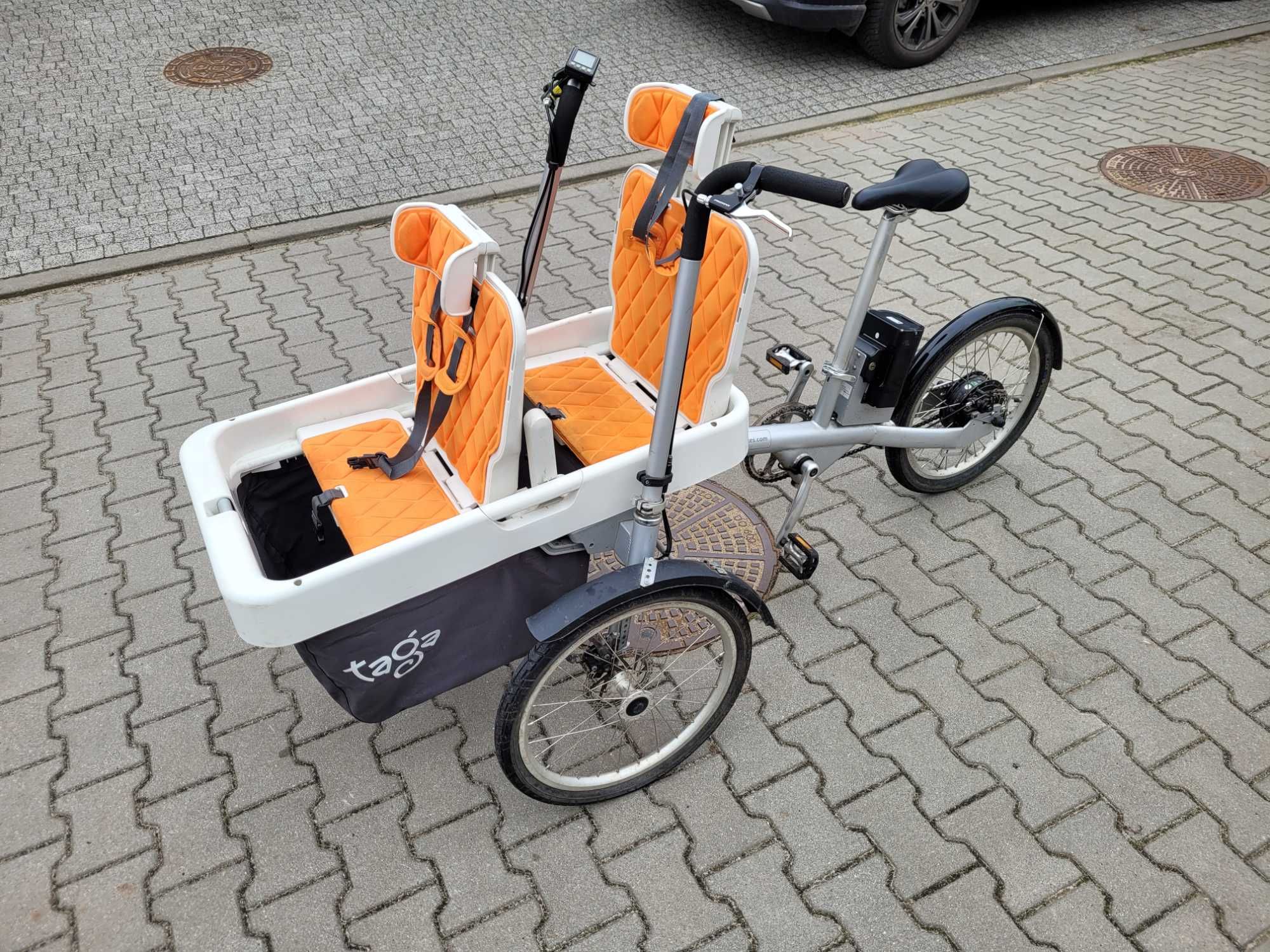 Rower rodzinny trójkołowy towarowy (cargo) elektryczny Taga Bike