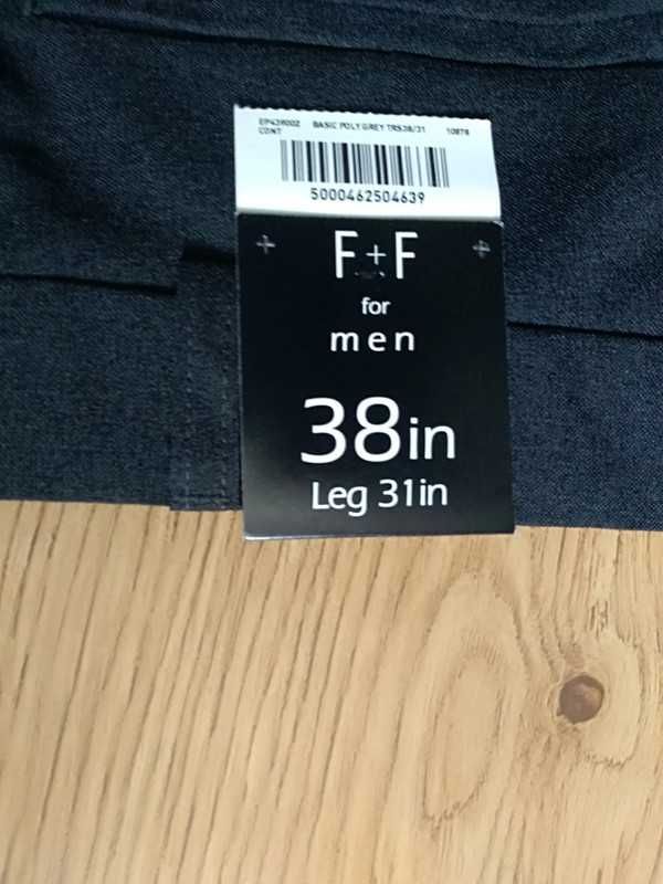 Nowe spodnie F&F w38 L 31 XL grafitowe eleganckie galowe wyjściowe