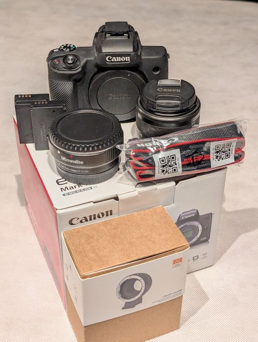 Canon m50 MK2 + adapter+silikonowe etui