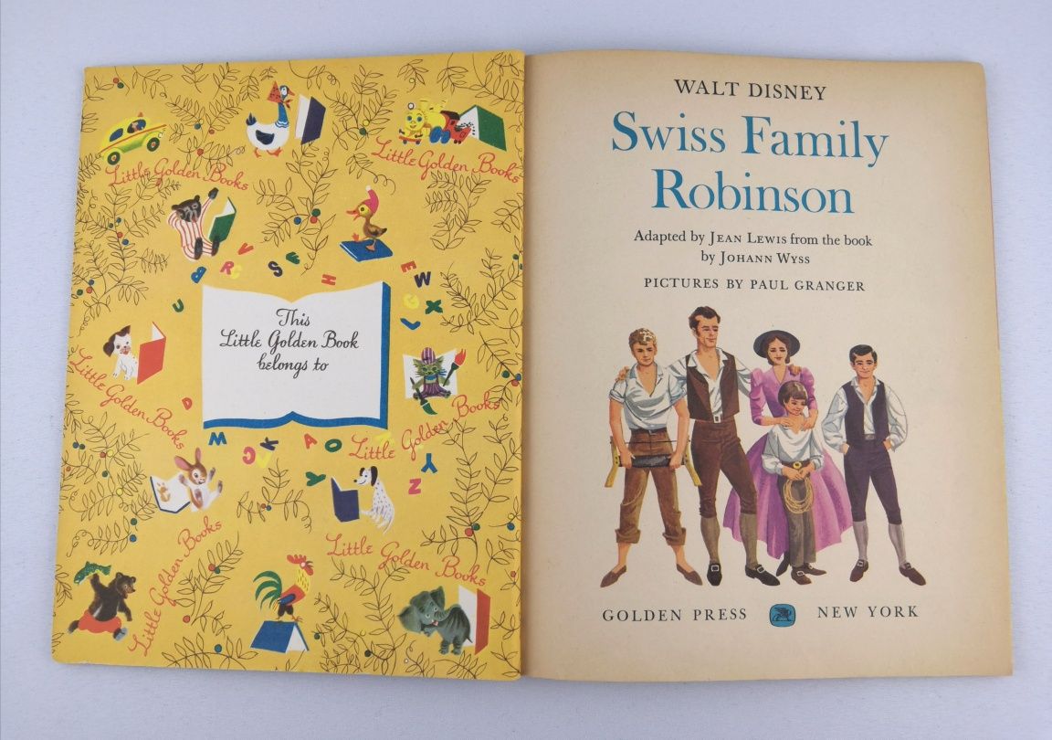 Książka Swiss Family Robinson Walt Disney (Golden Press New York,1961)