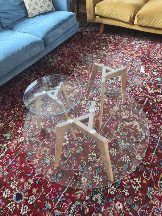 Stoliki kawowe 3szt, szkło.