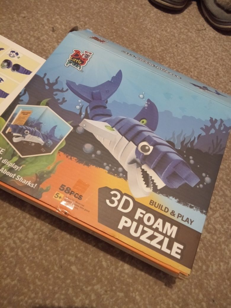 Puzzle 3d shark rekin dla dzieci