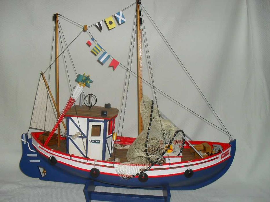 Ręcznie robiony model kutra rybackiego KUTER RYBACKI GDY-43 żaglowiec