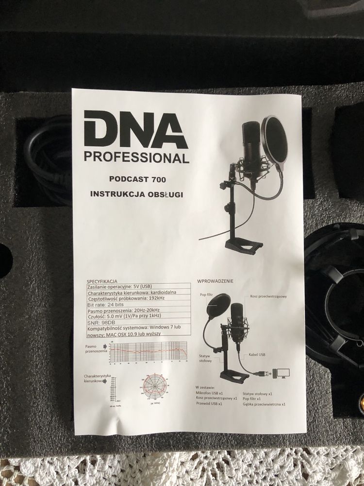 Zestaw do nagrywania podcastów mikrofon pojemnościowy statyw
