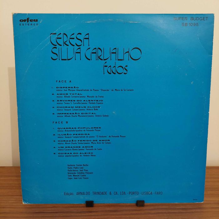 Disco vinil LP - Teresa Silva Carvalho - Fados