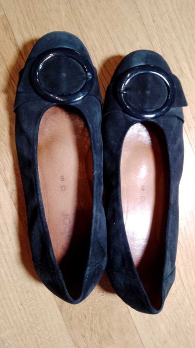 GABOR 38 (5) baleriny czółenka granat zamsz tęgość G