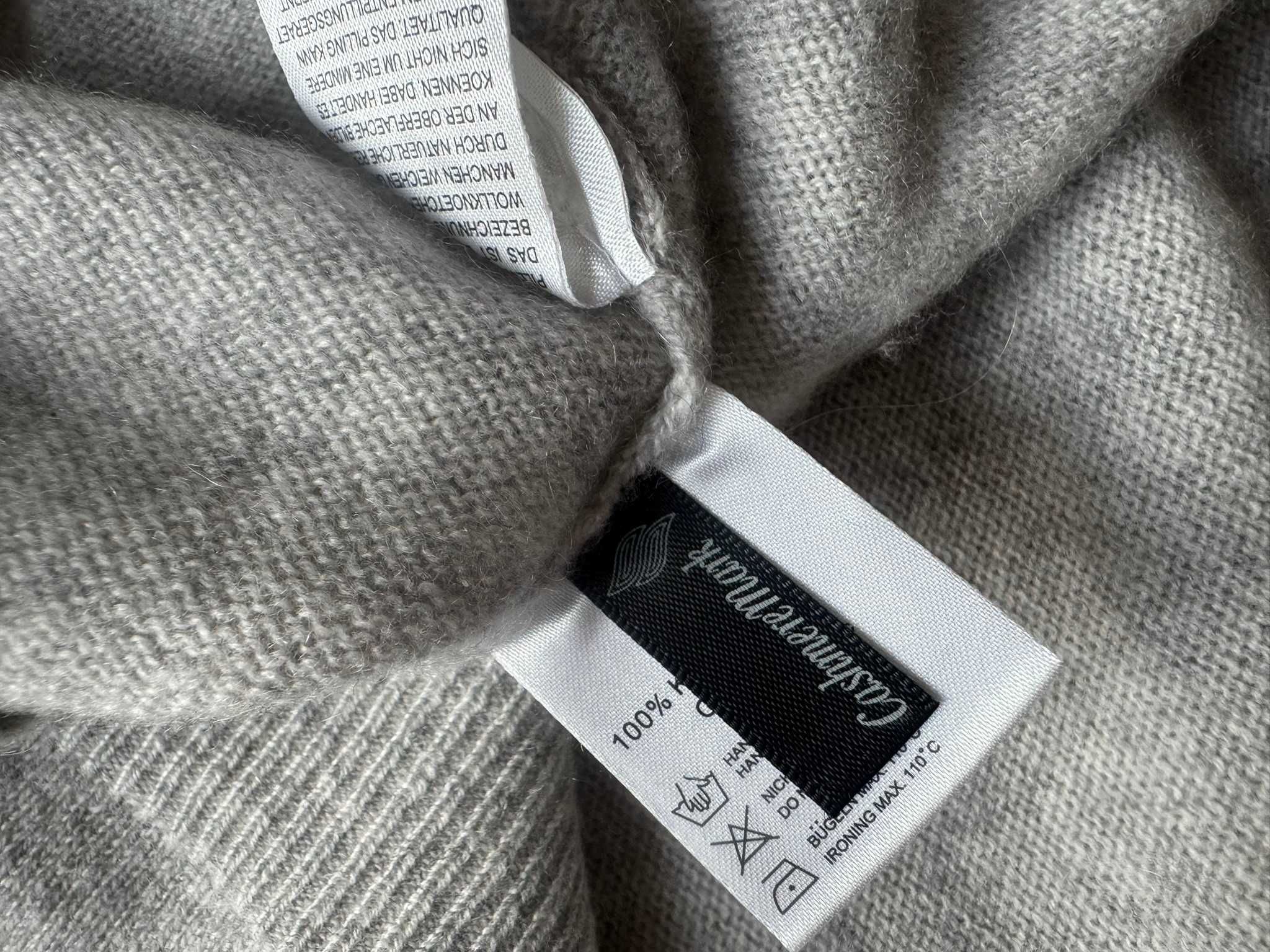 szary basic kaszmirowy sweter plus size xl