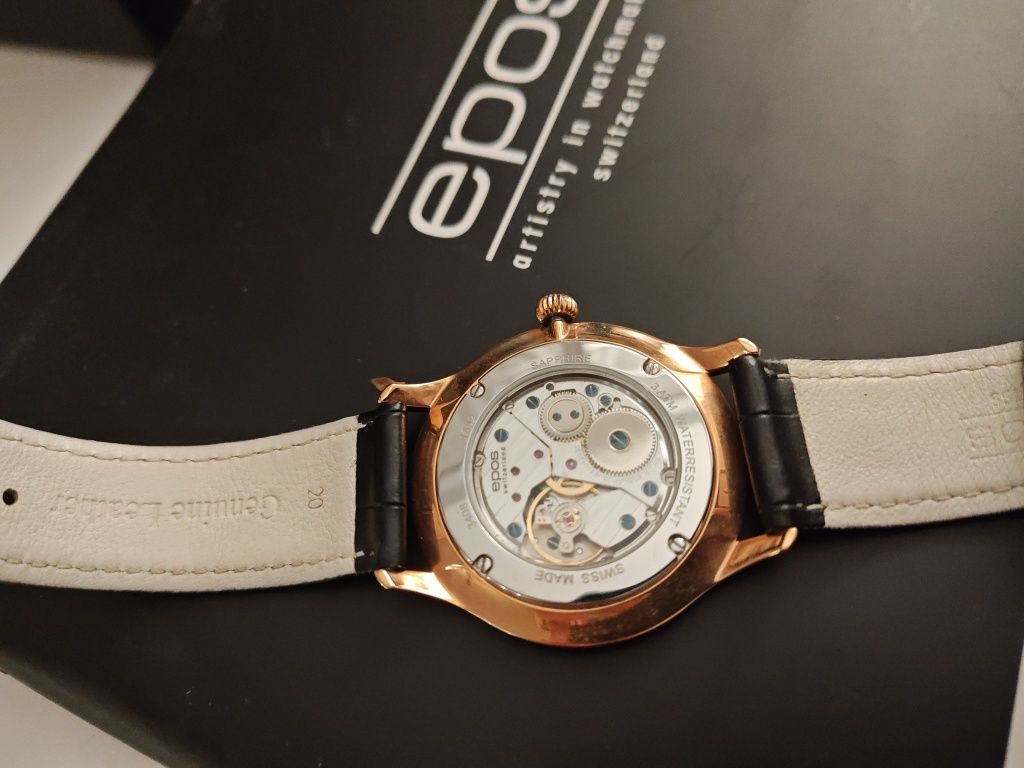 Zegarek męski Swiss Made Epos Originale PVD 3408 Komplet Manual Klasyk